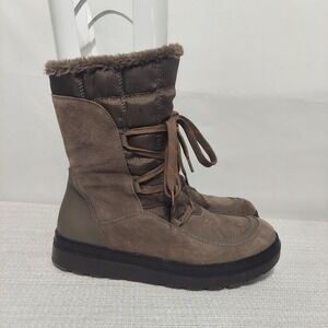BareTraps Boots Lancy Winter Brown Faux Fur Leather Waterproof Size 9.5M